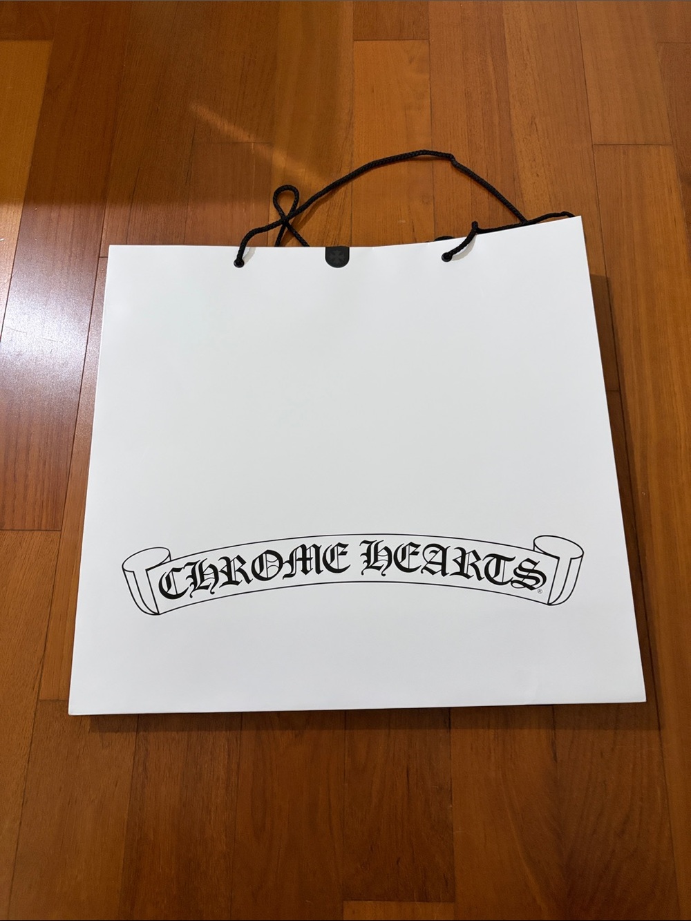 Chrome Hearts White Tote Bag with Black Logo